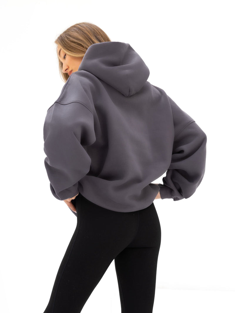Logo Oversized Hoodie - Charcoal