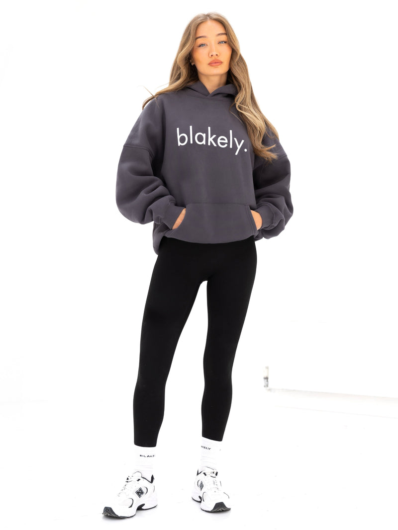 Logo Oversized Hoodie - Charcoal