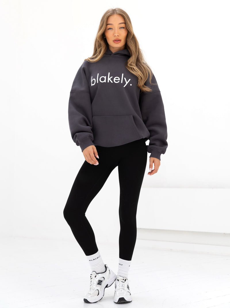 Logo Oversized Hoodie - Charcoal