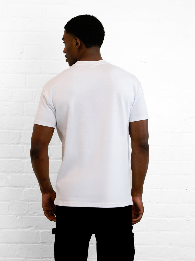 Outline Varsity Relaxed T-Shirt - White & Old Burgundy