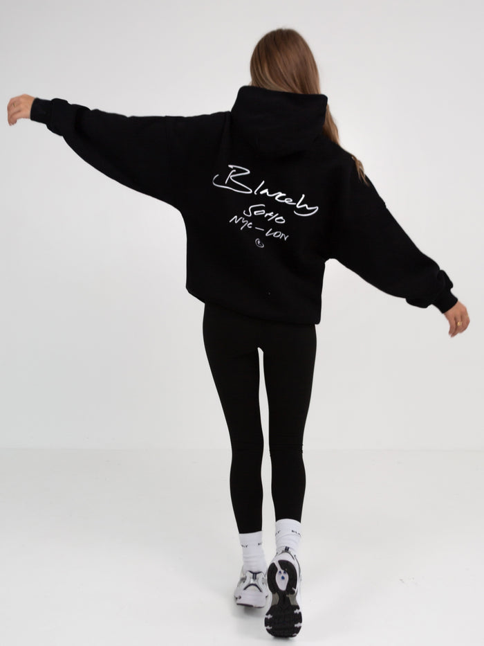 Soho Script Hoodie - Black