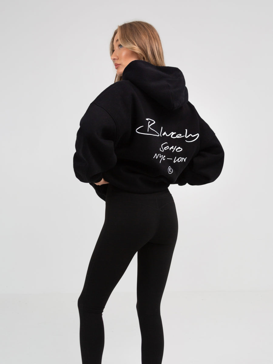 Soho Script Hoodie - Black