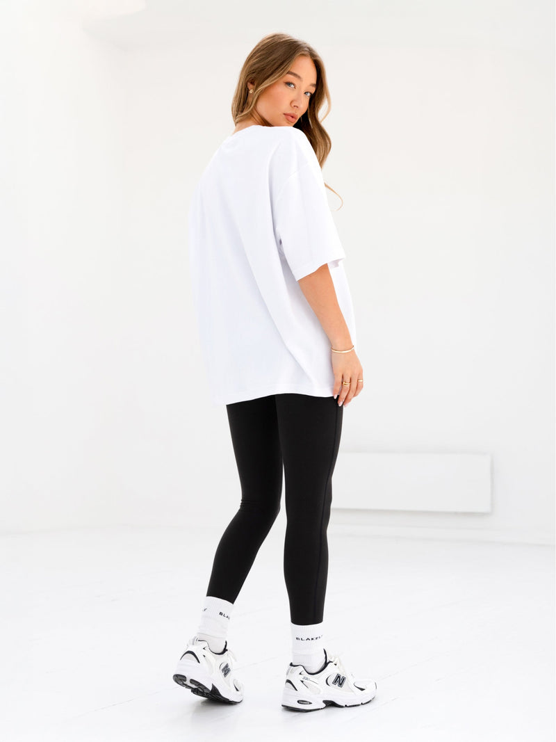 Melrose Ultra Oversized T-Shirt - White & True Navy