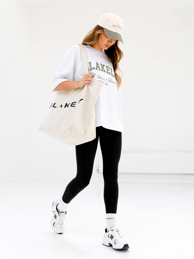 Melrose Ultra Oversized T-Shirt - White & Safari Green