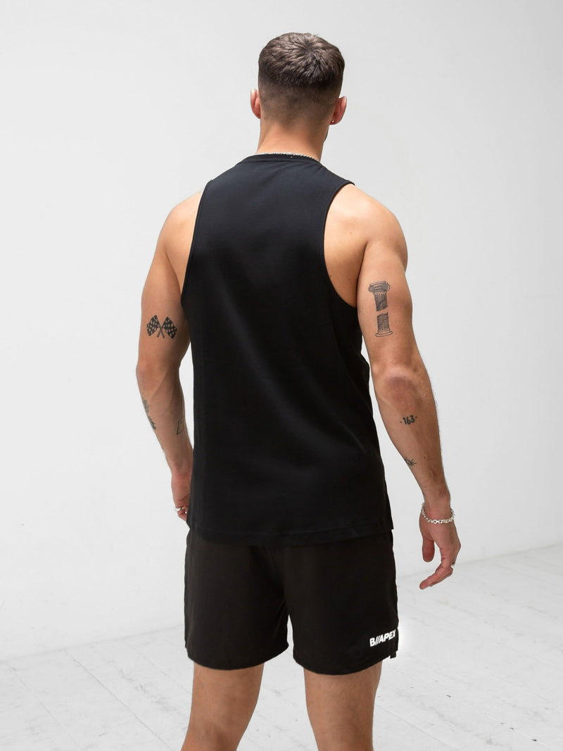 Apex Label Sleeveless Vest - Black