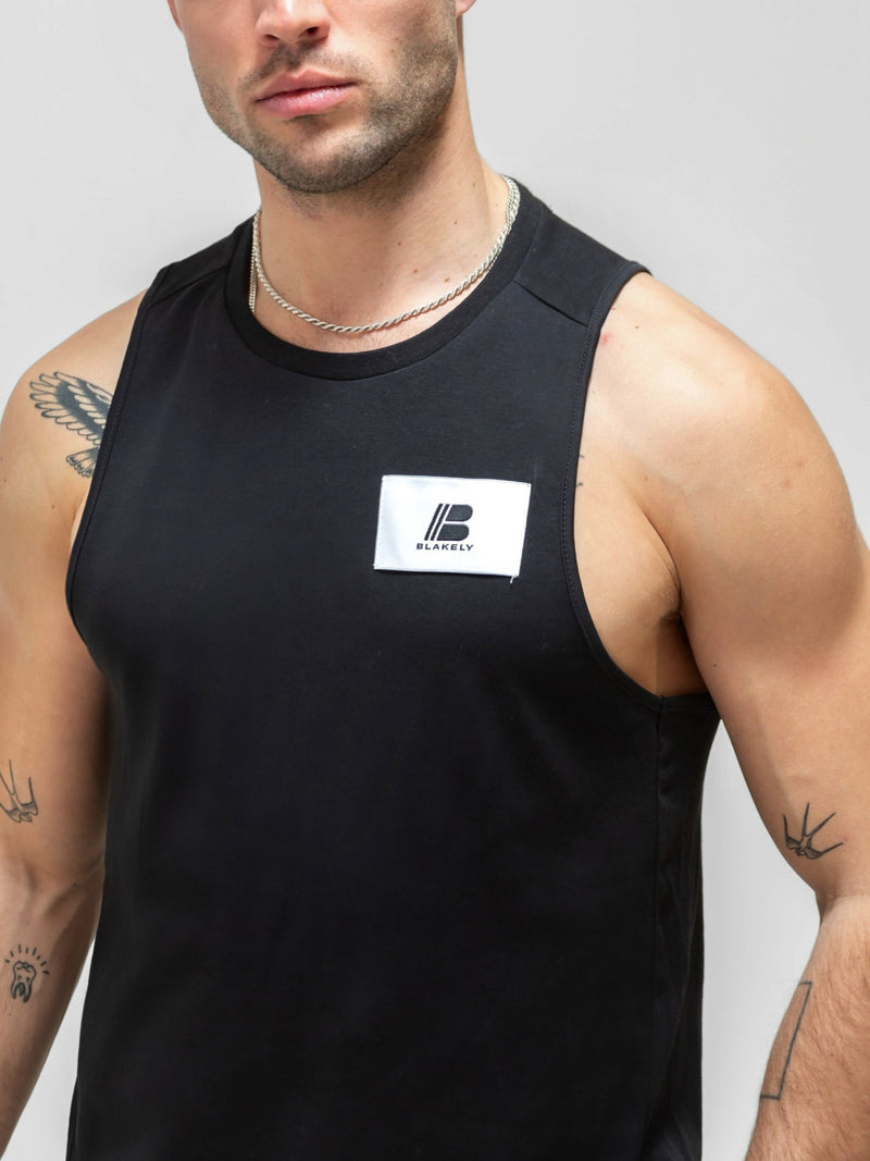 Apex Label Sleeveless Vest - Black