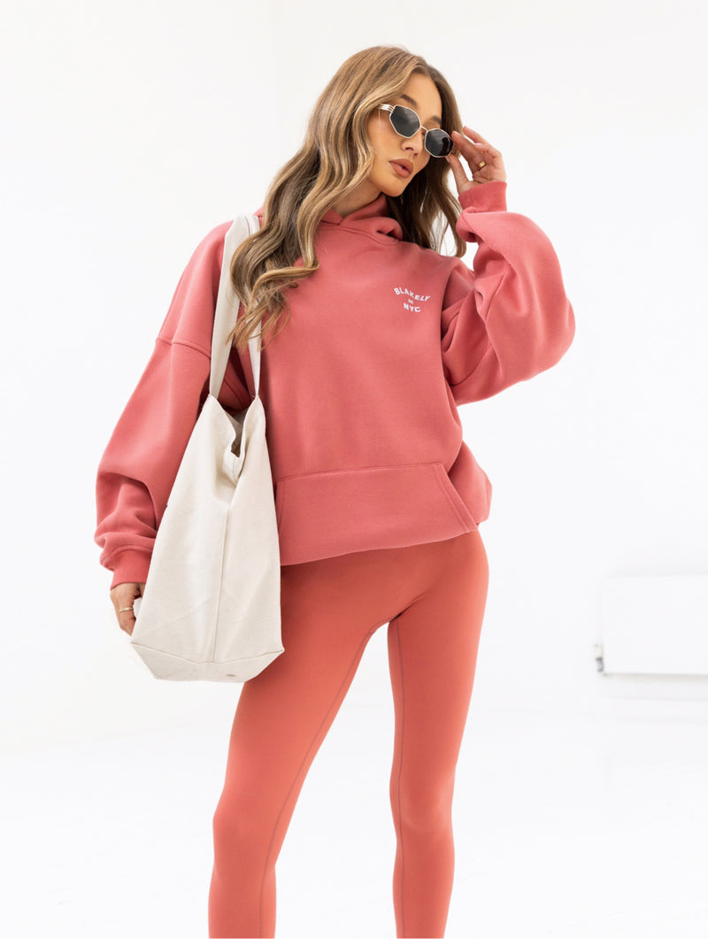 NYC Oversized Hoodie - Sunrise Coral