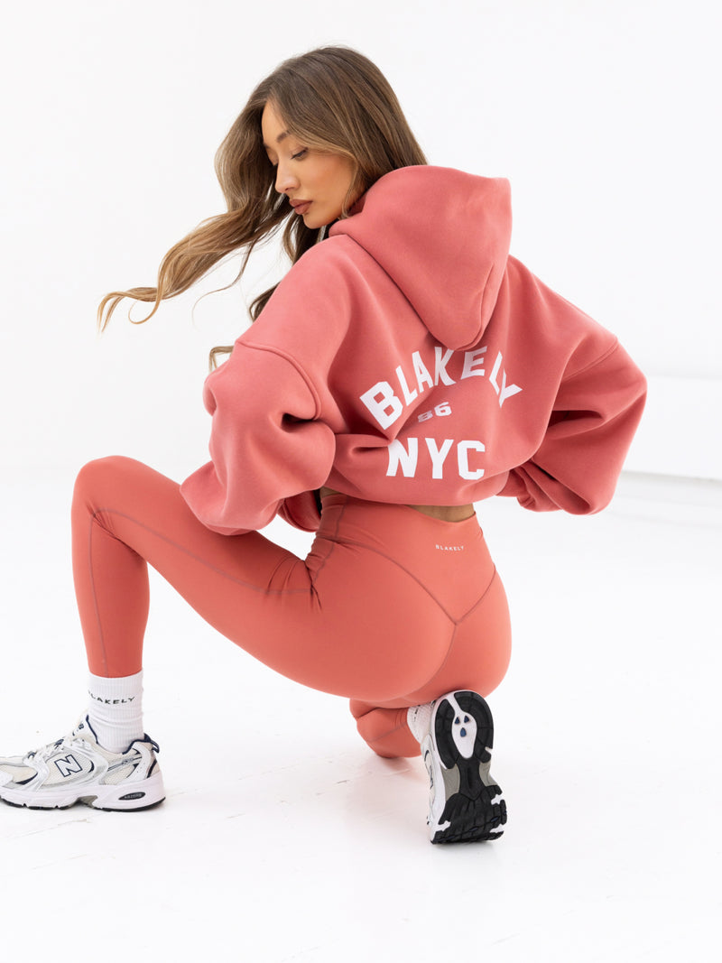 NYC Oversized Hoodie - Sunrise Coral