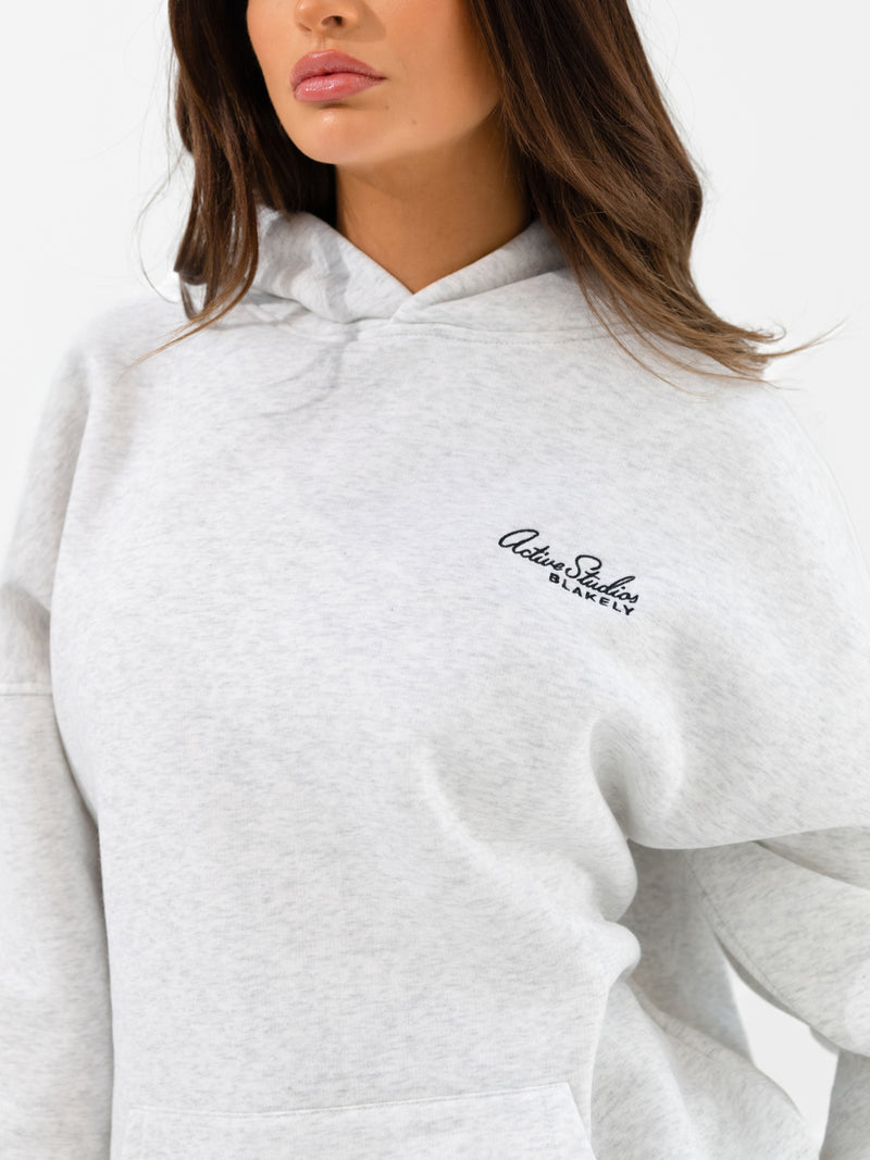 Addie Oversized Hoodie - Marl White