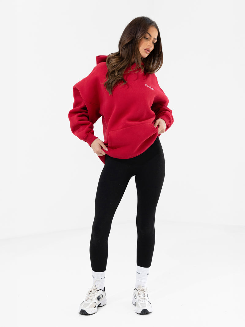 Addie Oversized Hoodie - Cherry Red
