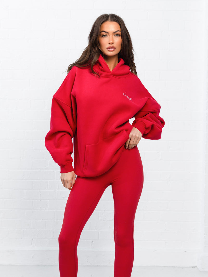 Addie Oversized Hoodie - Cherry Red