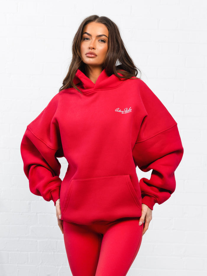 Addie Oversized Hoodie - Cherry Red