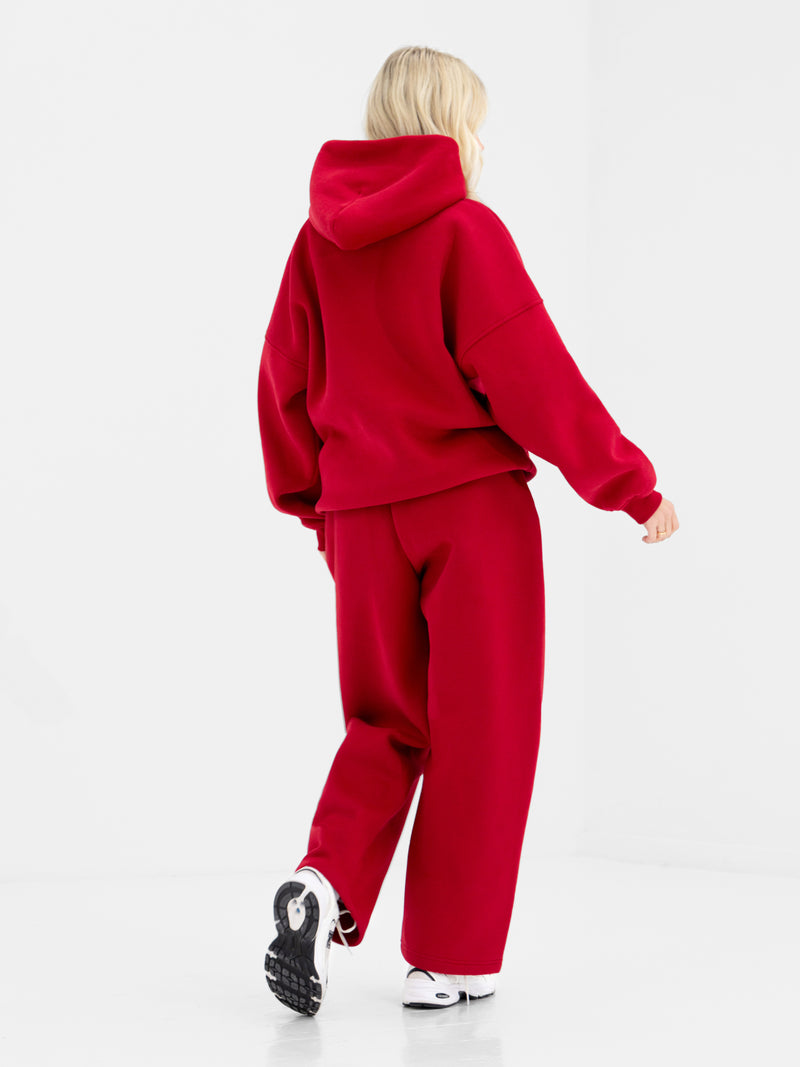 Alexis Oversized Hoodie - Cherry Red