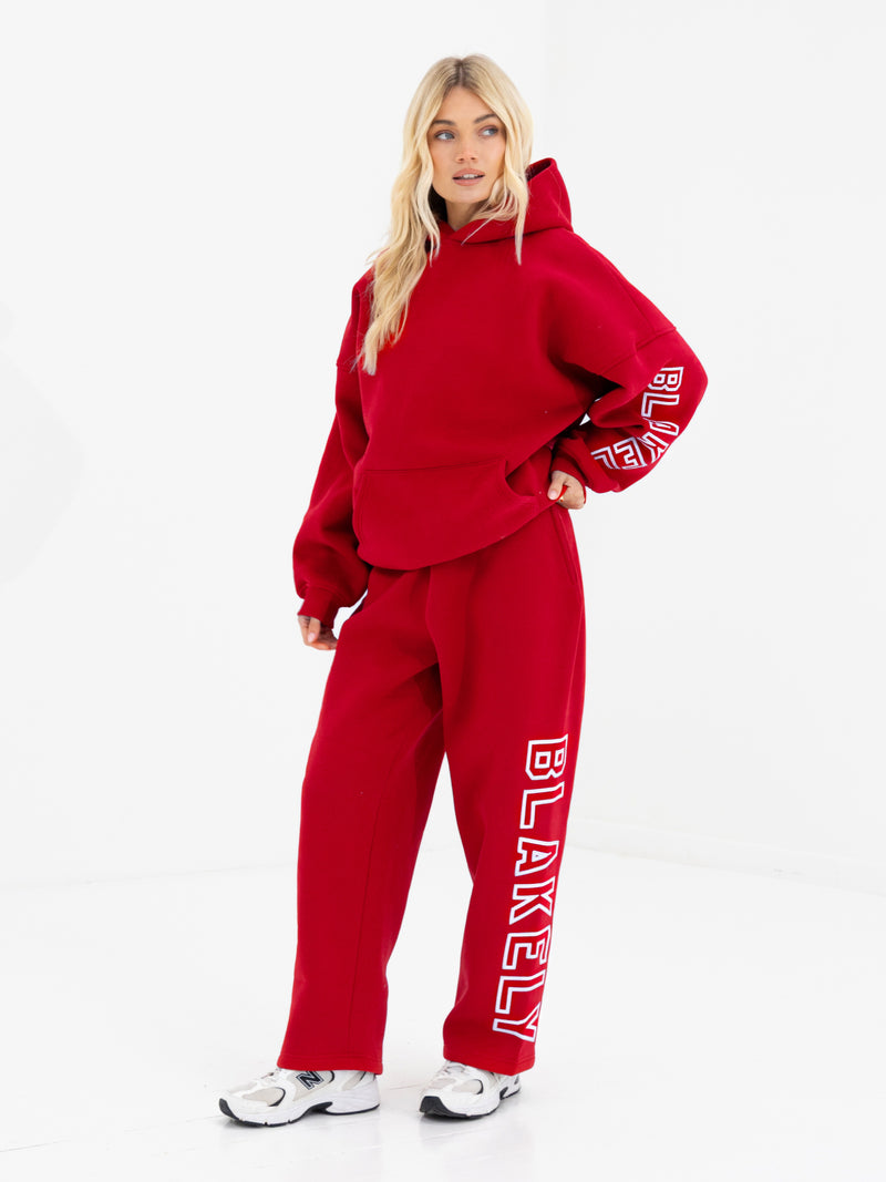 Alexis Oversized Hoodie - Cherry Red