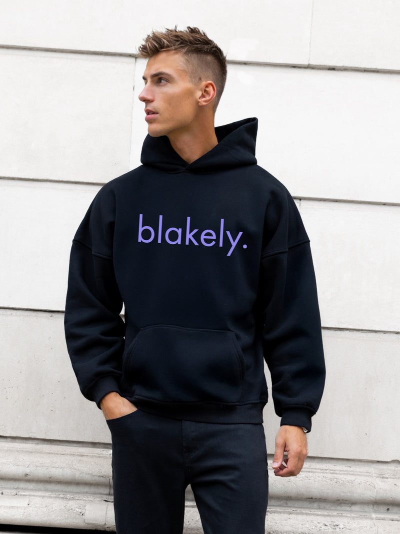 Leo Relaxed Hoodie - Black & Ultra Lilac