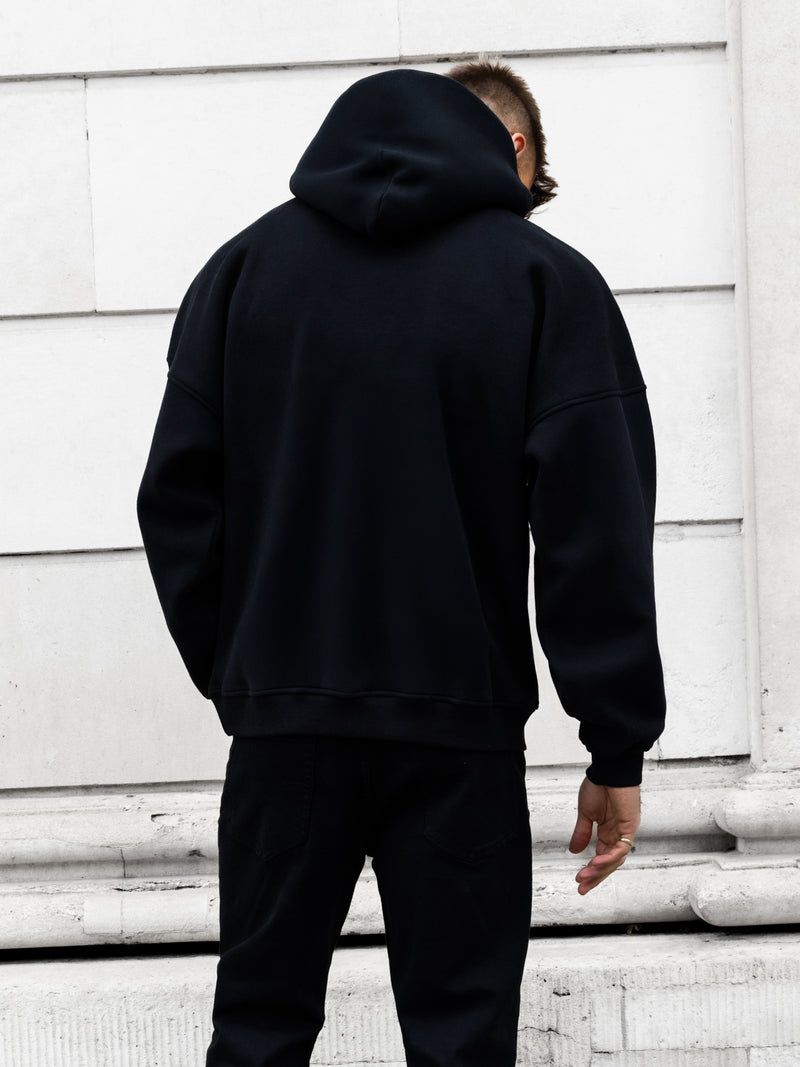 Leo Relaxed Hoodie - Black & Ultra Lilac