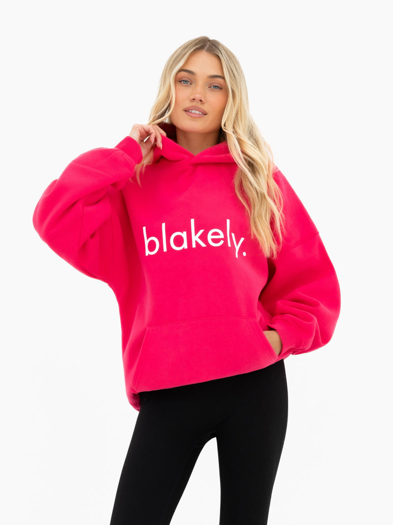 Lila Oversized Hoodie - Neon Pink