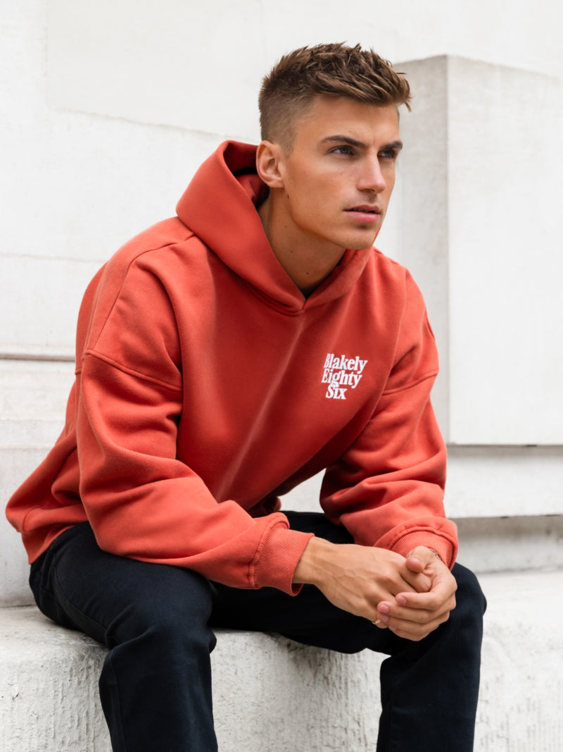 Luke Relaxed Hoodie - Washed Red