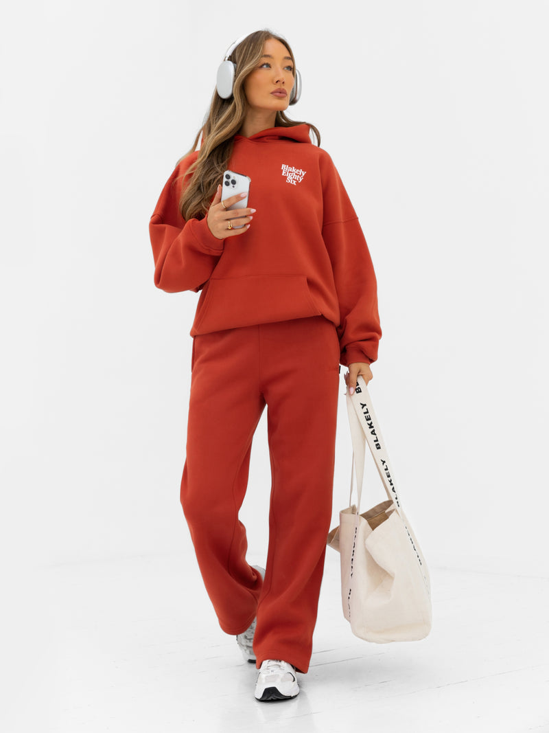 Romi Oversized Hoodie - Washed Red