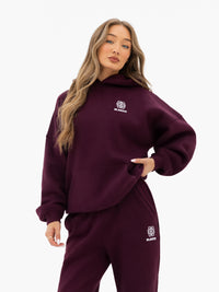 Iris Oversized Hoodie - Deep Burgundy