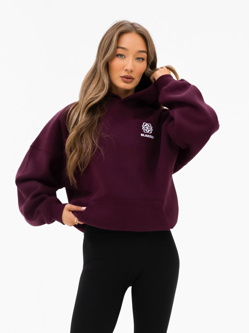 Iris Oversized Hoodie - Deep Burgundy