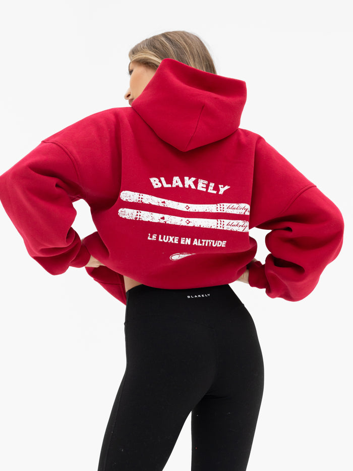 Sloane Ski Oversized Hoodie - Cherry Red