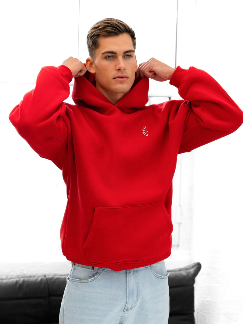 Amos Relaxed Hoodie - Hot Red