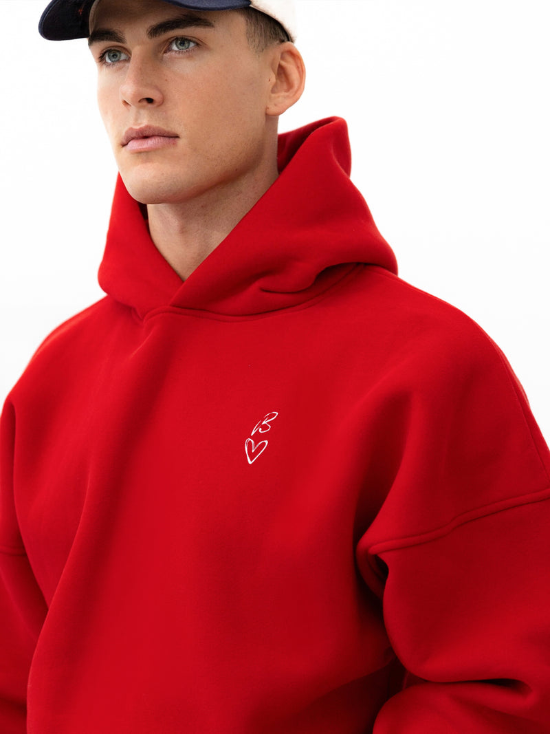 Amos Relaxed Hoodie - Hot Red