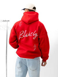 Amos Relaxed Hoodie - Hot Red