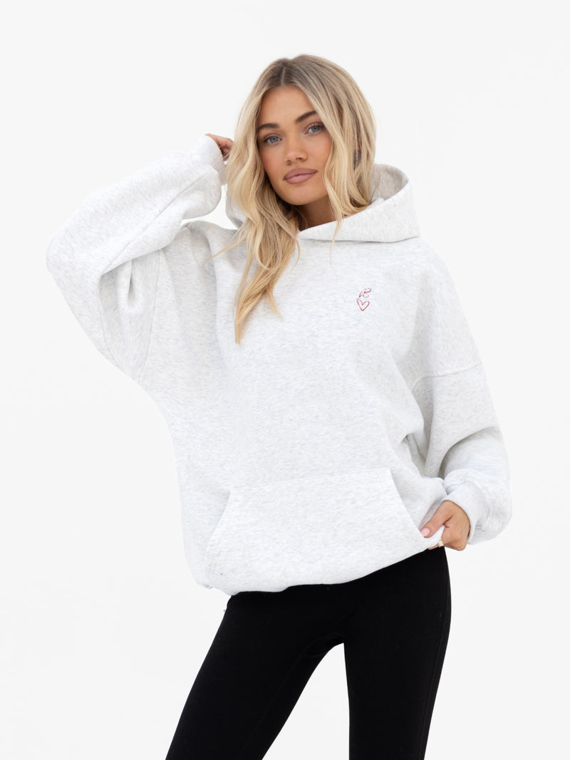 Esme Oversized Hoodie - Marl White