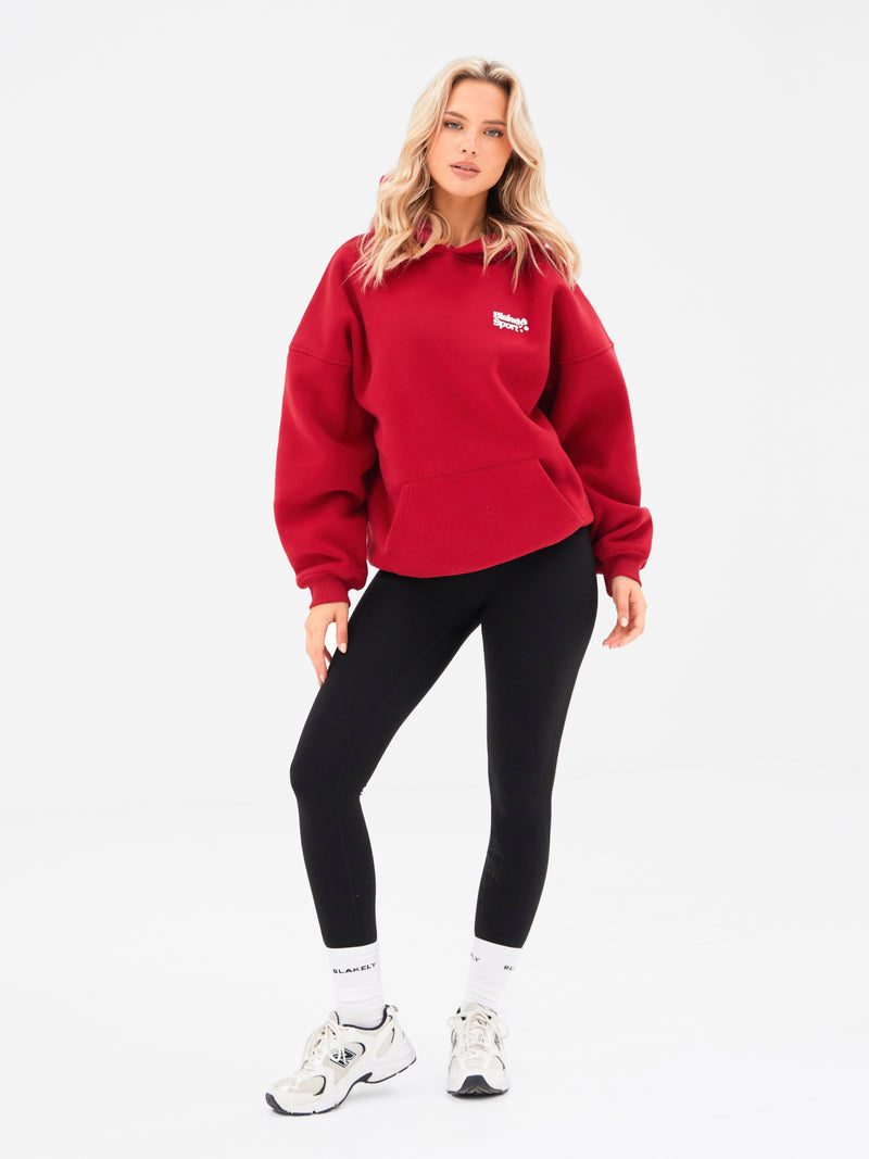 Motion Oversized Hoodie - Cherry Red