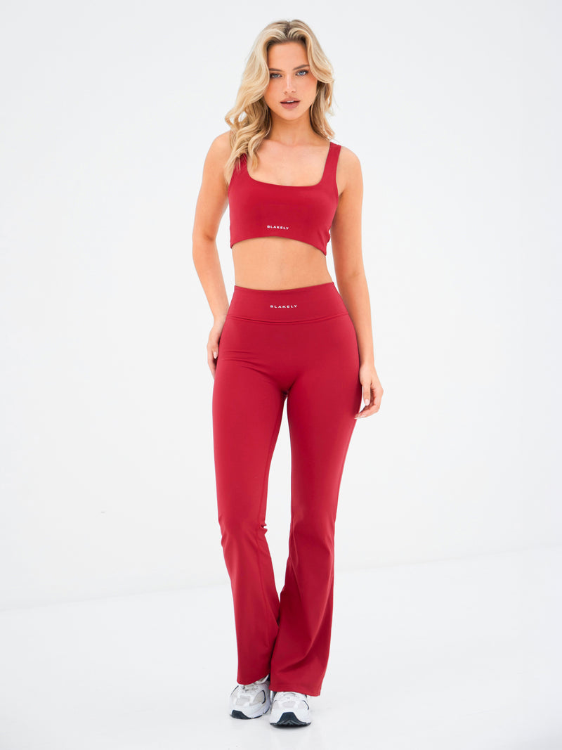 Ultimate Flared Leggings - Cherry Red