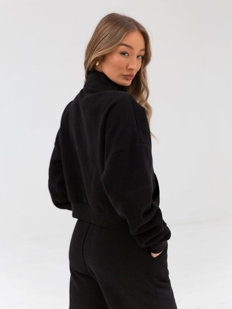 Everyday 1/4 Zip Sweater - Black