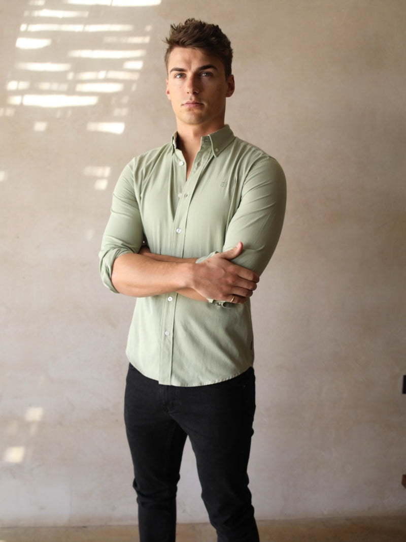 sage green mens dress shirt ORGANIC SOLID saturated greens offer an artistic Indochino Men's Custom London Floral