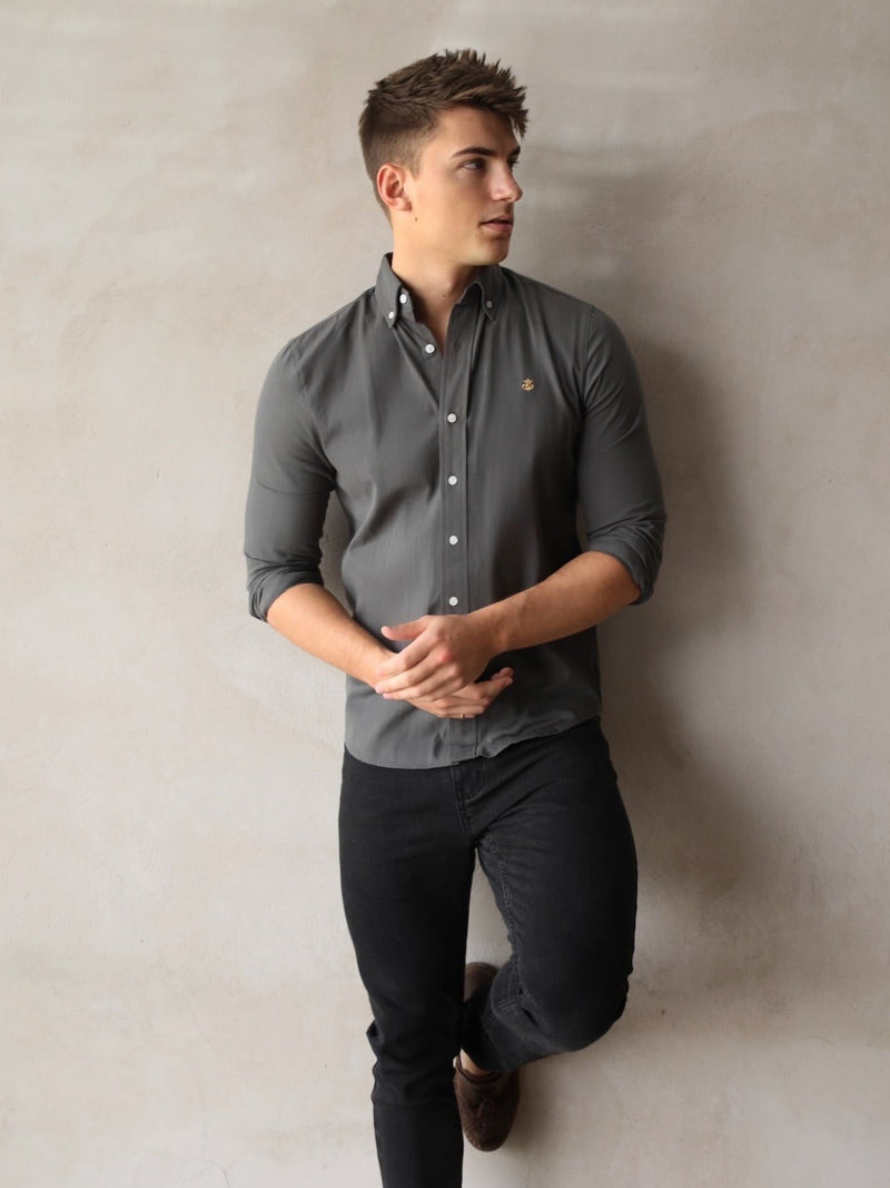 Vienna Slim Fit Shirt - Charcoal