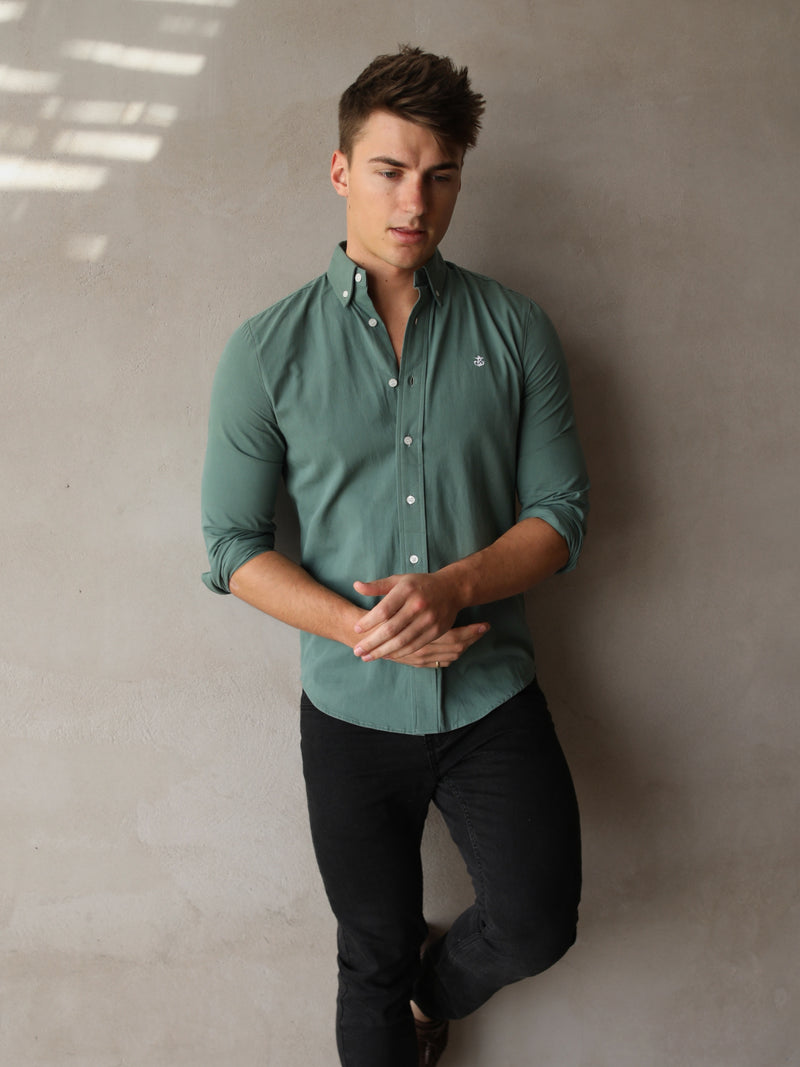 Newburgh Slim Fit Shirt - Forest Green