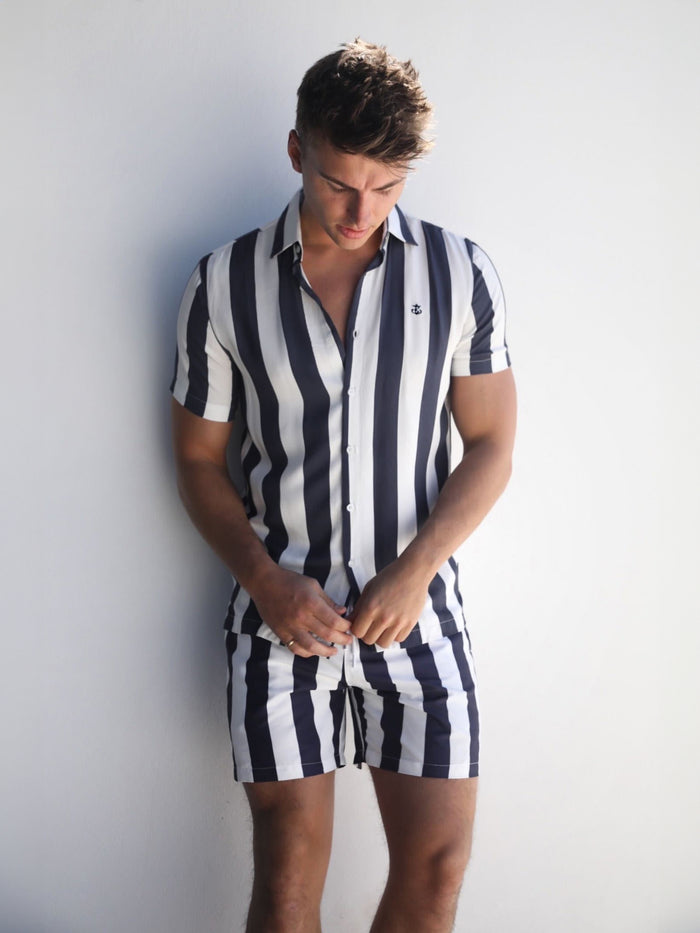 Riccardo Stripe Shirt - Navy
