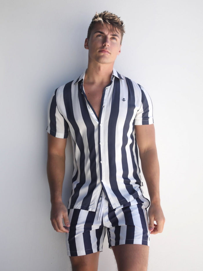 Riccardo Stripe Shirt - Navy
