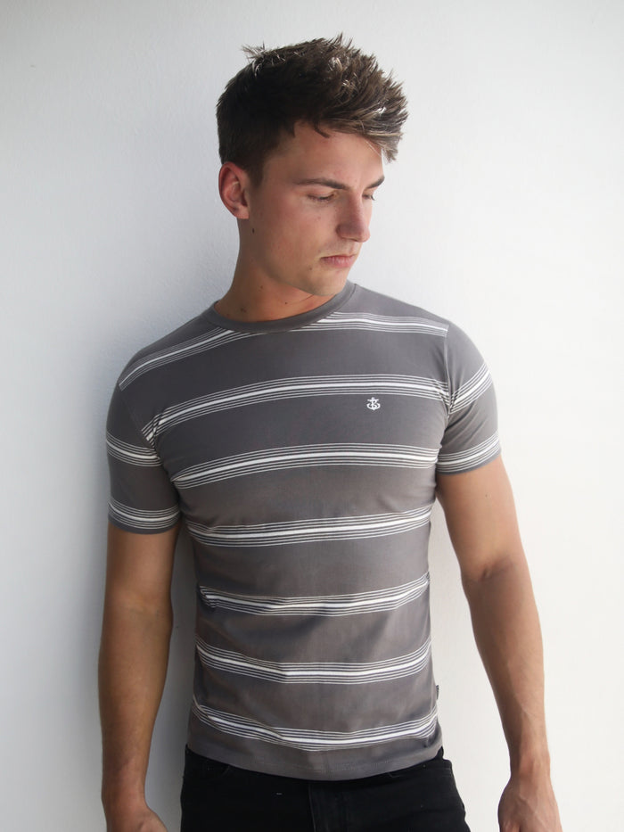 Marcello Stripe T-Shirt - Grey