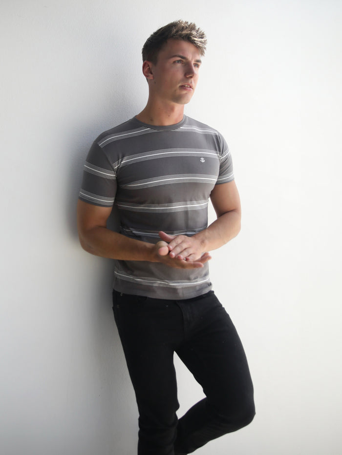 Marcello Stripe T-Shirt - Grey
