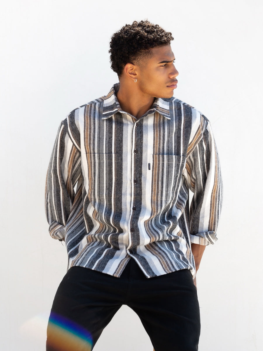 Lucca Stripe Shirt - Grey