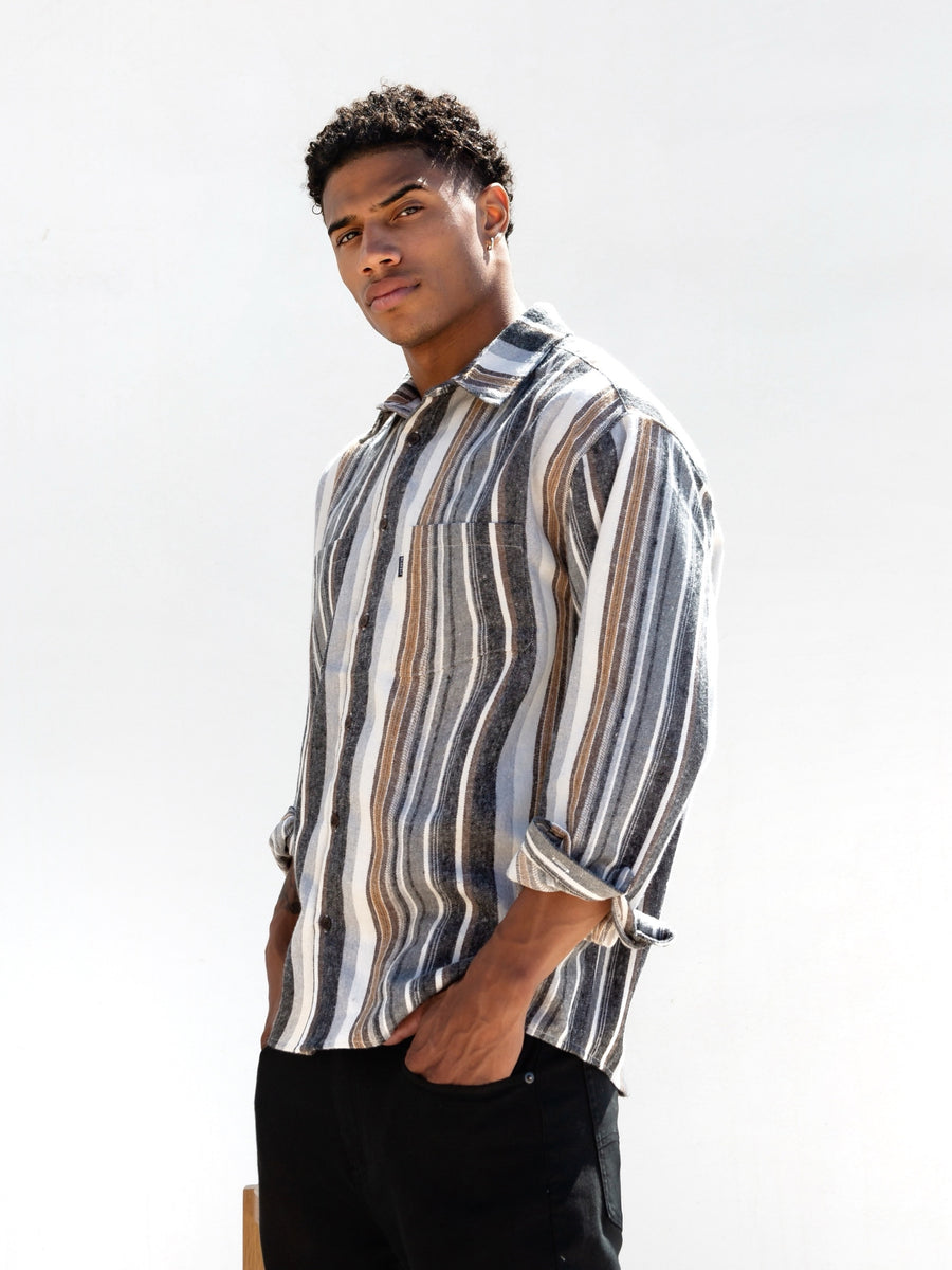 Lucca Stripe Shirt - Grey