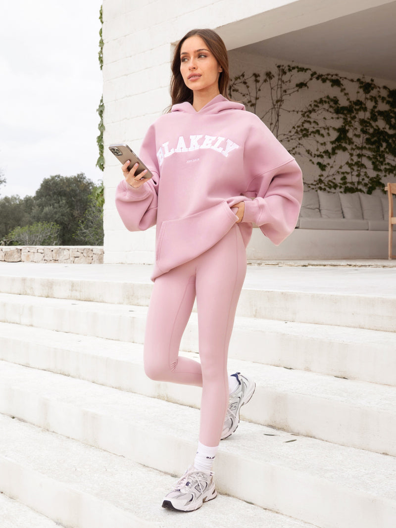 Varsity Oversized Hoodie - Vintage Pink
