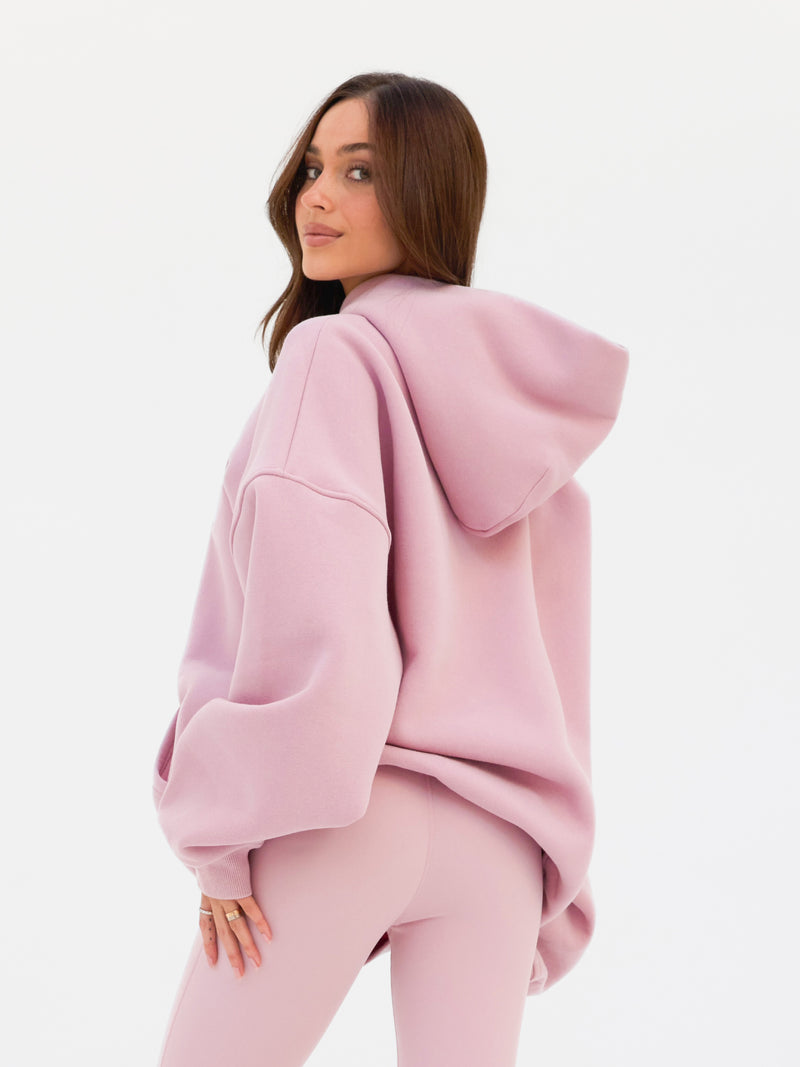 Varsity Oversized Hoodie - Vintage Pink