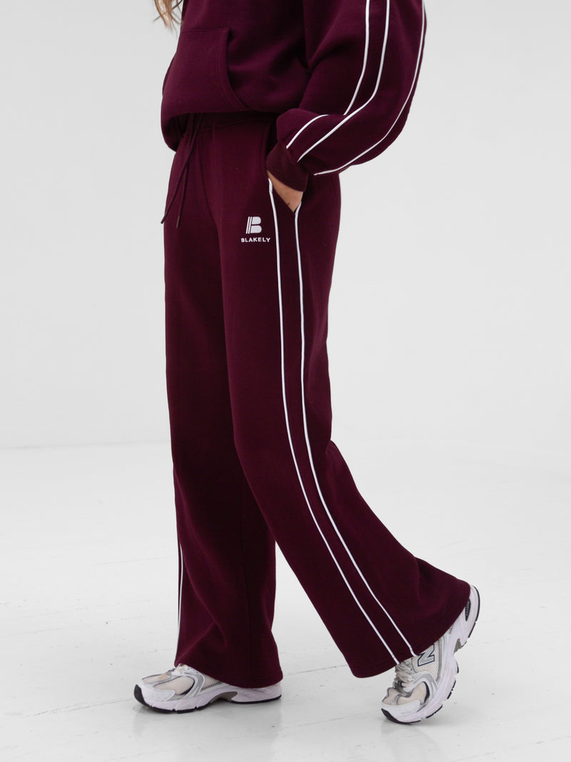 Apex Wide Leg Sweatpants - Deep Burgundy