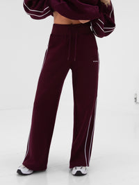 Apex Wide Leg Sweatpants - Dark Cherry