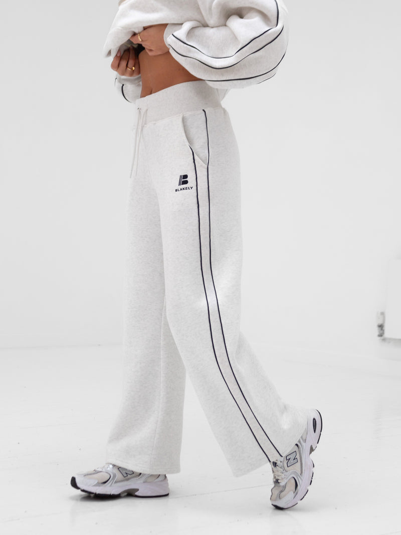 Apex Wide Leg Sweatpants - Marl White