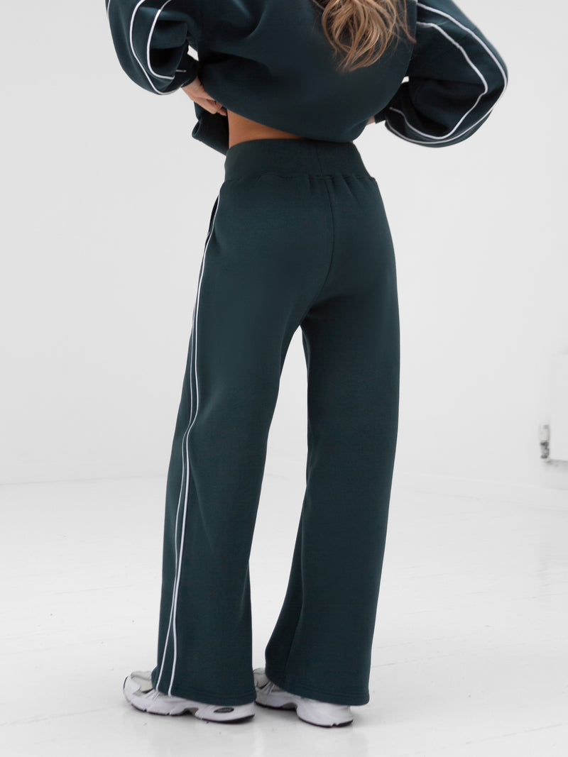 Apex Wide Leg Sweatpants - Teal Green