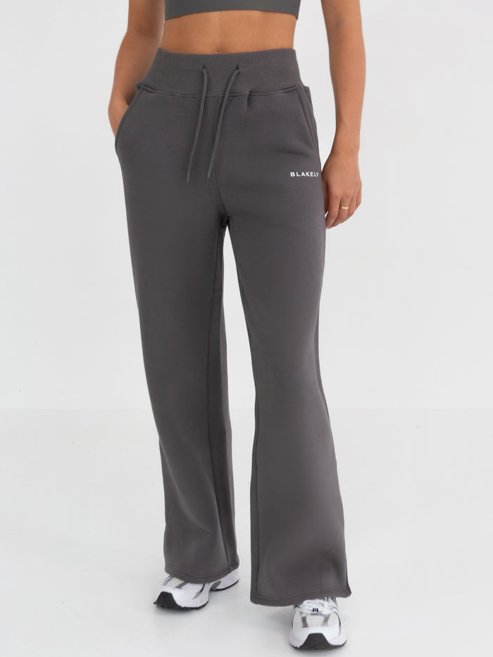 Soho Wide Leg Sweatpants - Charcoal