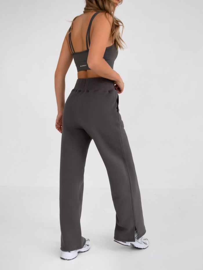 Soho Wide Leg Sweatpants - Charcoal